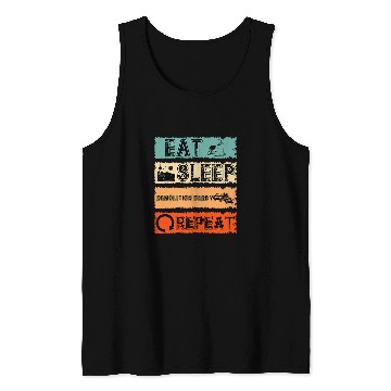 Discover Eat Sleep Demolition Derby Repeat Sports Cycle Tank Tops