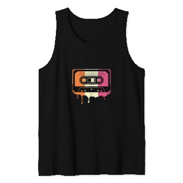 Discover Retro 80s Cassette Neapolitan Ice Cream Melting Cassette Tank Tops
