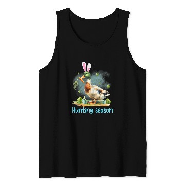 Discover Easter Bunny Easter Egg Hunting Season Funny Duck Hunting Tank Tops