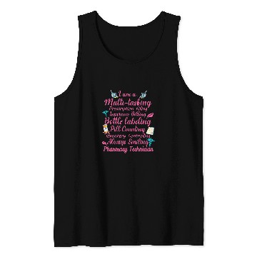 Discover Pharmacist Job i am a multi tasking pharmacy technician graduation Tank Tops