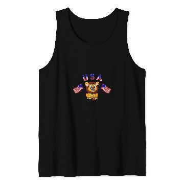 Discover Lion Pet Cute Patriotic USA Lion US Flag Waving 4th of July Animal Tank Tops