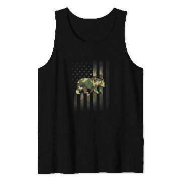 Discover Bear Pet Camo Bear American Flag USA Military Tactical Camouflage Tank Tops