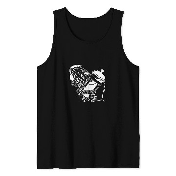Discover Coffee Fun Death Before Decaf Tattoo art style Coffee Tank Tops