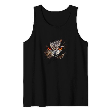 Discover Owl Pet Aesthetic Owl with Ripped Effect Tank Tops