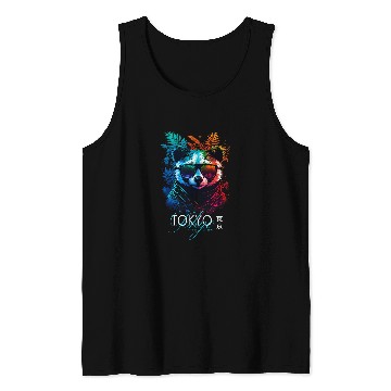 Discover Panda Pet Tokyo coordinates Panda Vaporwave Design Tank Tops