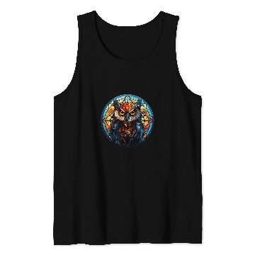 Discover Owl Pet Aesthetic Stained Glass Owl 1 Tank Tops
