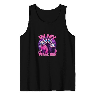 Discover Raccoon Pet In My Feral Era Awesome Raccoon Cringe Meme Funny Raccoon Tank Tops