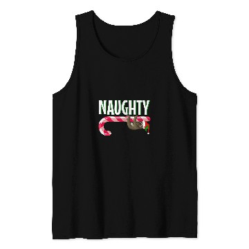 Discover Sloth Pet Naughty Christmas Sloth in Santa Hat Peppermint Candy Cane Tank Tops
