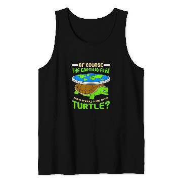 Discover Turtle Pet funny flat earth text design turtle earth Tank Tops