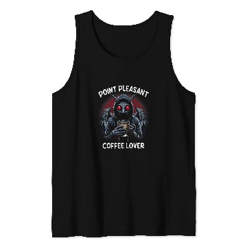 Discover Coffee Fun Point Pleasant Coffee Lover Cryptid Mothman Tank Tops