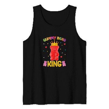 Discover Bear Pet Gummy Bear King Sweet Candy Gummy Bear King Tank Tops