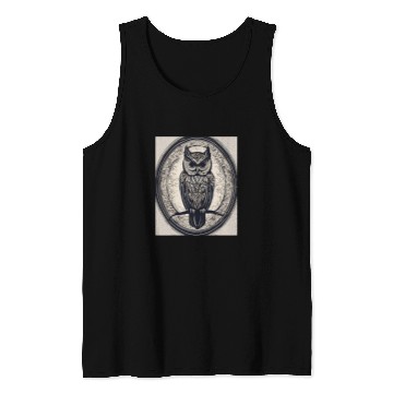 Discover Owl Pet Shadowed Owl Silent Night Observer Tank Tops