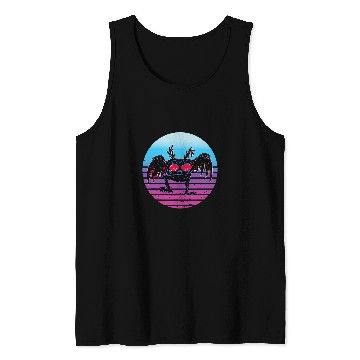 Discover Retro Sunset Mothman Cryptozoology Cryptid Monster Folklore Tank Tops