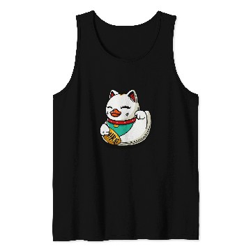Discover Duck Pet Manekineko Lucky Cat Duck Tank Tops