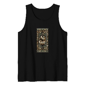 Discover Sloth Pet Artwork Elegant Tapestry Motif Style Tank Tops