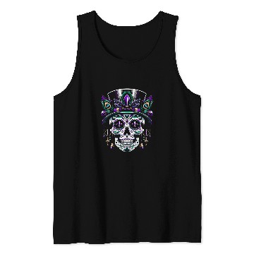 Discover Mardi Gras Skull Top Hat New Orleans Witch Doctor Voodoo 2 Tank Tops