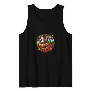 Discover Sloth Pet Apple Picking Autumn Season Tank Tops