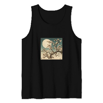 Discover Midnight Magic in a Blossoming Cherry Blossom Forest Tank Tops
