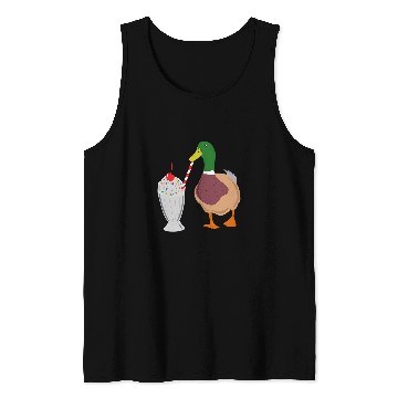 Discover Duck Pet Milkshake Duck Funny Cartoon Mallard Duck Graphic Tank Tops