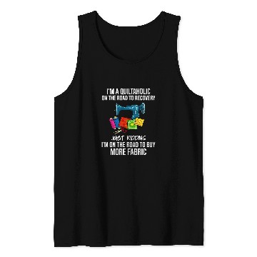 Discover Sewing Machine Patchwork Gift Quilt Quilter Tank Tops