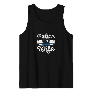 Discover Police Wife Law Enforcement Thin Blue Line Cop Officer Tank Tops