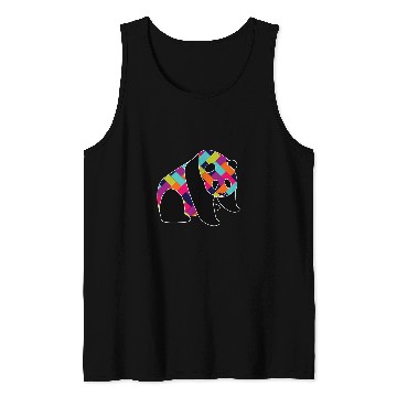 Discover Panda Pet with Colorful Herringbone Pattern Tank Tops