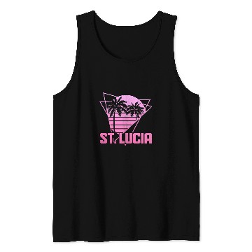 Discover St Lucia Retro vintages Surf 80s Souvenir Beach Surfer Tank Tops