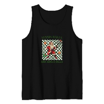 Discover Tennis Balls and Jingle Bells Santas Christmas Game Tank Tops