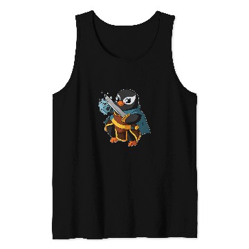 Discover Penguin Pet Warlock Penguin RPG Gaming Funny Nerdy Geeky Gamer Tank Tops