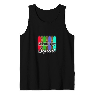 Discover Secretary Job School Secretary Squad Leopard Print First Day Of School Tank Tops