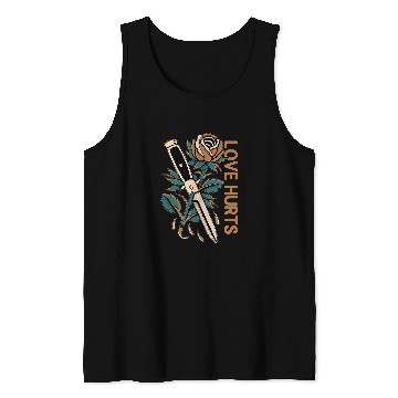 Discover Love Hurts x Rose x Switchblade Traditional Tank Tops