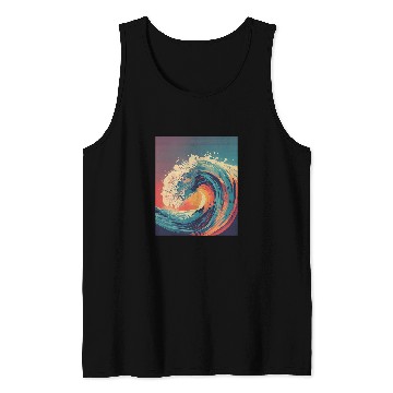 Discover Subdued Honolulu State Surf Art Tank Tops