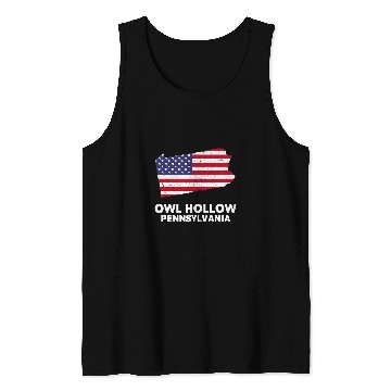 Discover Owl Pet Distressed Patriotic USA Flag Owl Hollow Pennsylvania Tank Tops