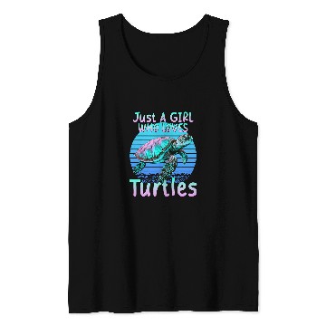 Discover Just A Girl Who Loves Turtles Ocean Sea Animal Coral Reef Tank Tops