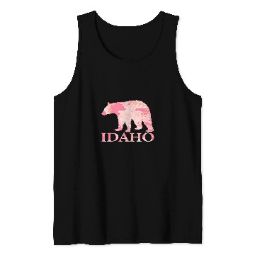 Discover Bear Pet Hunt Idaho State Pink Camo Tank Tops