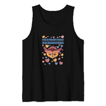 Discover Owl Pet Emotionally Exhausted Owl with Hearts Tank Tops