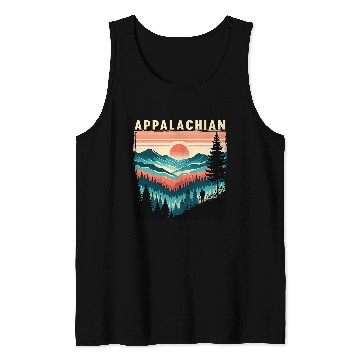 Discover Trail Horizontal Stripe Appalachian Trail Hiking Camper Tank Tops
