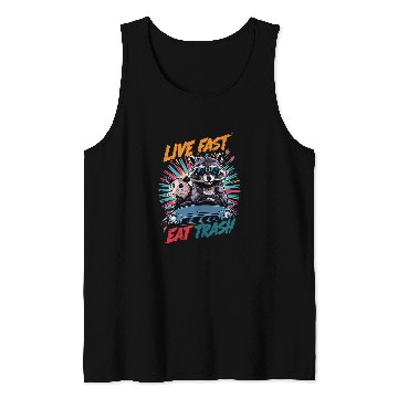 Discover Raccoon Pet Live Fast Eat Trash Panda Colorful 2 Tank Tops