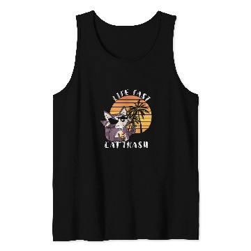Discover Raccoon Pet Life Fast Eat Trash Raccoon Trash Panda Retro Sunset 3 Tank Tops