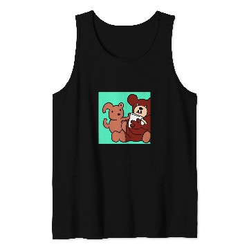Discover Bear Pet Hot Chocolate Drinking Bear Super Cute Odd vintages Cartoon Tank Tops