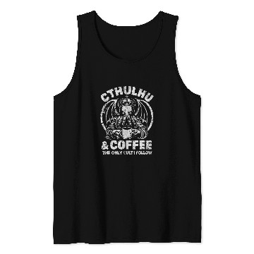 Discover Coffee Fun Cthulhu Coffee Cult 23 Tank Tops