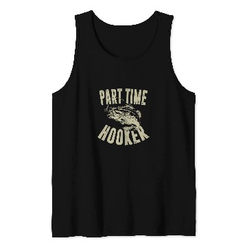 Discover Mens Funny Full Time Dad Part Time Hooker Bass Fishermen Fisher 5 Tank Tops