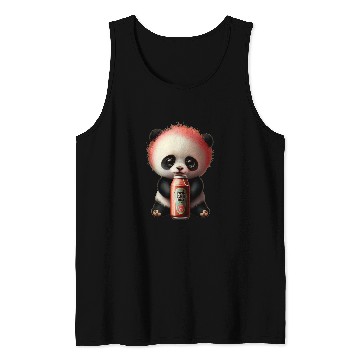 Discover Panda Pet Drinking Lemonade Panda Bear Soda Pop Summer Teddy Bears Tank Tops