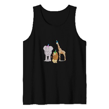 Discover Lion Pet Party Animal Theme Elephant Giraffe Lion Tank Tops