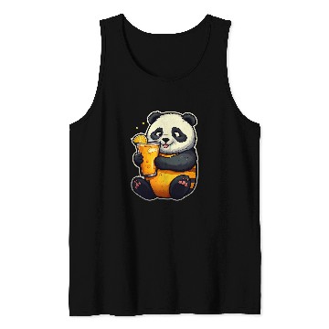 Discover Panda Pet Drinking Lemonade Panda Bear Soda Pop Summer Teddy Bears 1 Tank Tops