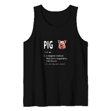 Discover Bacon   Funny Pig Definition Hilarious Bacon Lover Tank Tops
