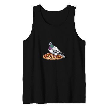 Discover Funny Pigeons And Pizza Birdwatching Pigeon Costume Tank Tops