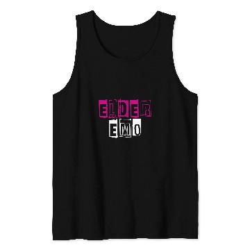 Discover Elder Emo Funny Emo Music Fan Scene Alternative 90s Kids Pun 24 Tank Tops
