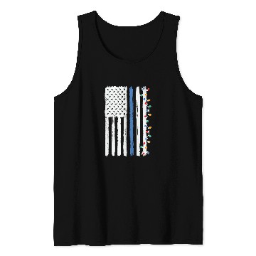 Discover Police Christmas Flag Graphic Oversized Tank Tops