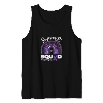 Discover Epilepsy Support Squad Purple Ribbon Tank Tops